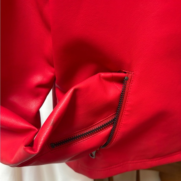 J Society Moto Jacket Women’s size M Full Zip Red Stained on Back see pictures - Picture 15 of 15